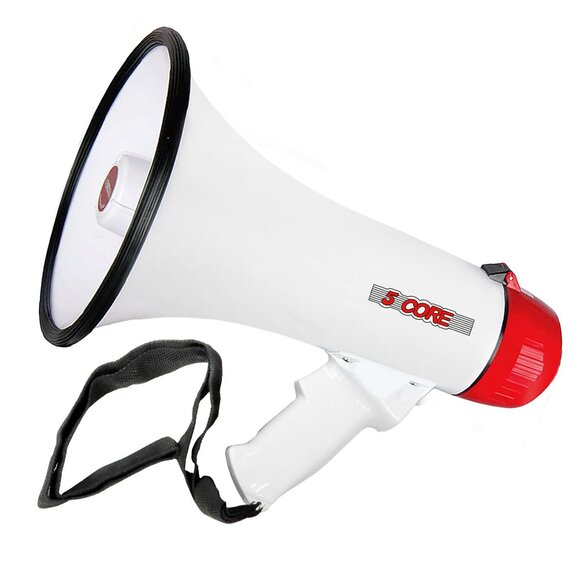 5 CORE 50W Megaphone Bullhorn Cheer Bull Horn Speaker Megaphono 300 Meter Range - Picture 4 of 10